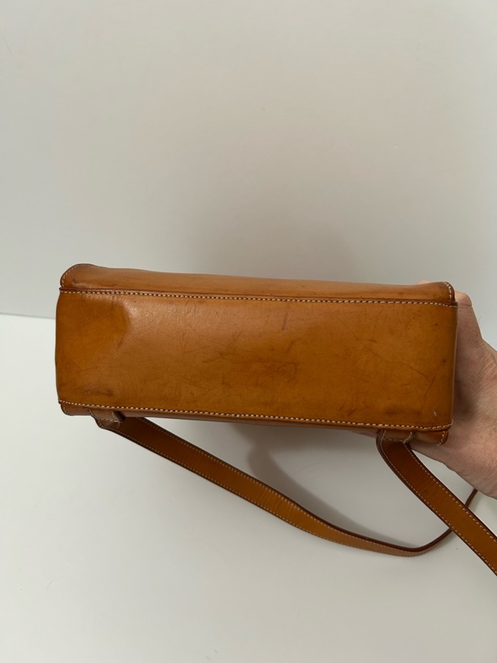 Byblos - Vintage Leather Backpack with Top Handle made in Italy. - Picture 7 of 15